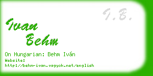 ivan behm business card